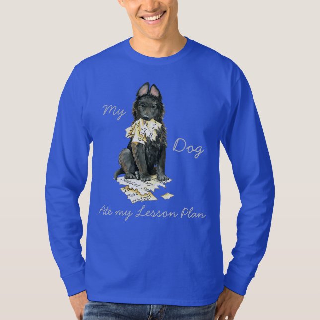Min belgiska fårhund åt min Lesson-plan Tee Shirt (Framsida)