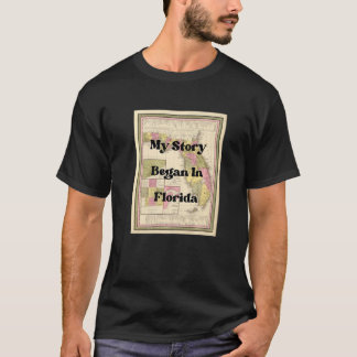 Min berättelse började i Florida 1849 Antique Vint T Shirt