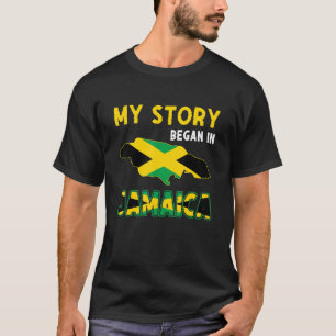 Min berättelse börjar i Jamaica-Pridet Flagga Jama T Shirt