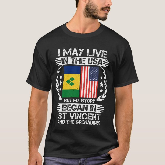 Min berättelse börjar i Saint Vincent och Grenadin T Shirt (Framsida)