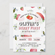 Min Berry First Birthday Strawberry Birthday