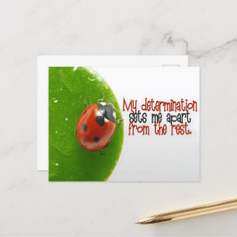 "Min beslutsamhet" Motiveringsbekräftelse Vykort