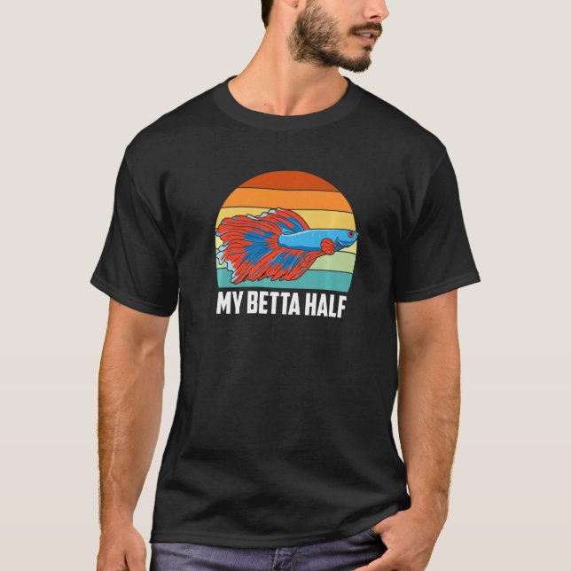 Min Betta halv Betta Fish Aquarium Fish Keeper Aqu T Shirt (Framsida)
