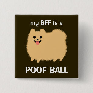 Min BFF är en LUDDBOLL - Rolig Pomeranian-design Knapp