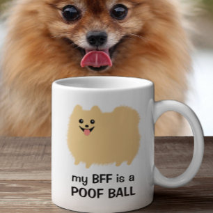 Min BFF är en Poof Boll - en fin Pommern-design Kaffemugg