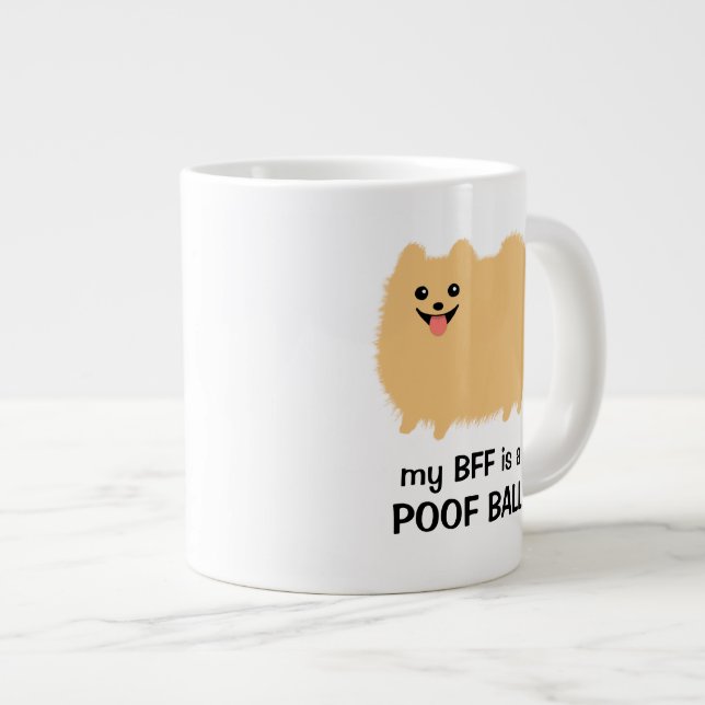 Min BFF är en POOF BOLL - Lubanskt Hund Jumbo Mugg (Framsida höger)
