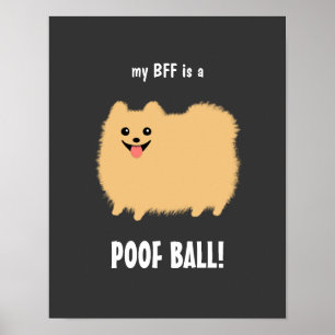 Min BFF är en POOF BOLL Pomeranian - Anpassadet Poster