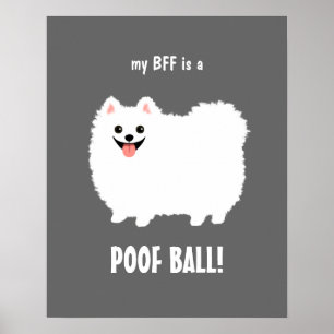 Min BFF är en POOF BOLL Pomeranian - Anpassadet Poster