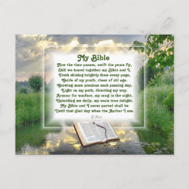 "Min bibel" Christian dikt med solupplyst scen Helg Vykort