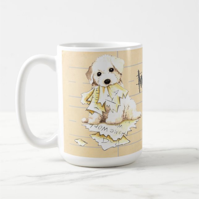 Min Bichon Ave min hemläxa Kaffemugg (Vänster)