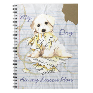 Min Bichon Frise Ate My Lesson Plan Anteckningsbok Med Spiral