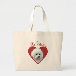 Min Bichon Frise Valentine Jumbo Tygkasse