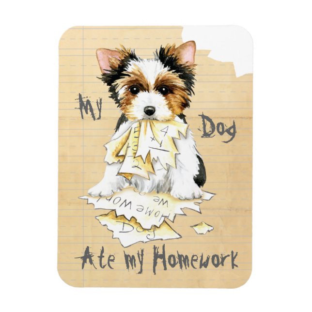 Min Biewer Terrier Ate My Homwork Magnet (Vertikal)