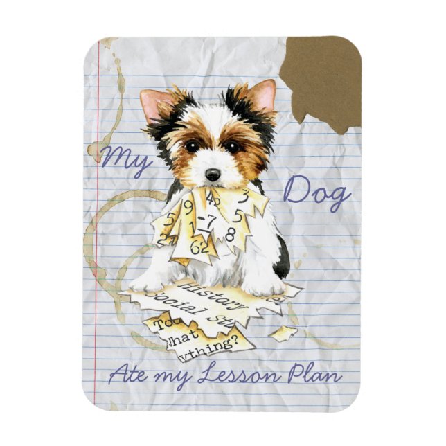 Min Biewer Terrier Ate My Lesson Plan Magnet (Vertikal)