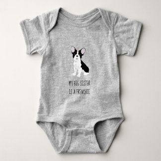 Min Big Sister är en Frenchie Onsie - Grått/Grått T Shirt