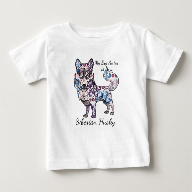 Min Big Sister är en Siberian husky Bodykostym T-shirt (Framsida)