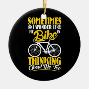 Min bike tänker på mig julgransprydnad keramik