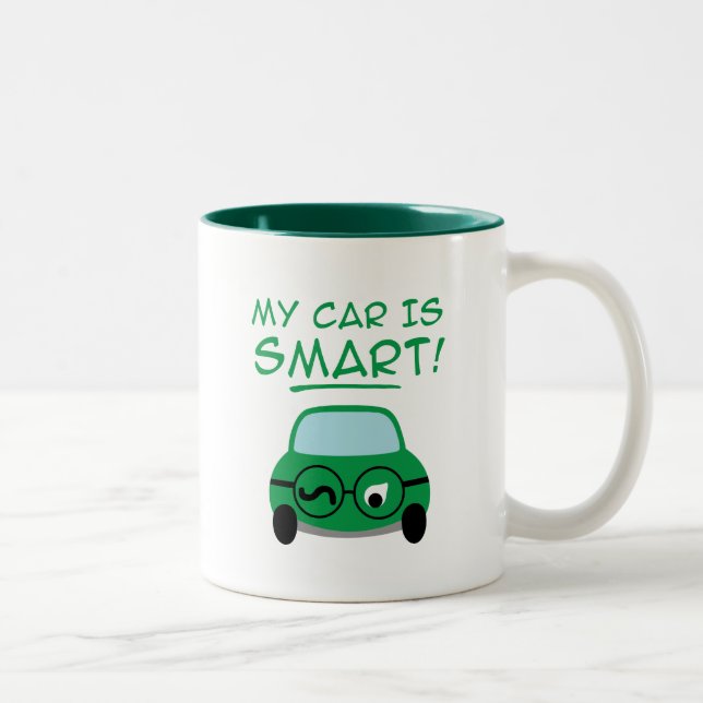 Min bil är smart Två-Tonad mugg (Höger)