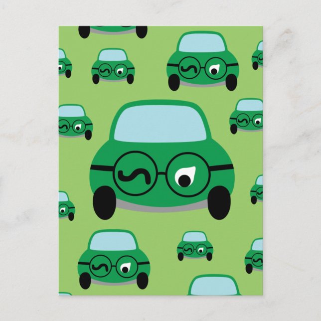 Min bil är smart vykort (Framsida)