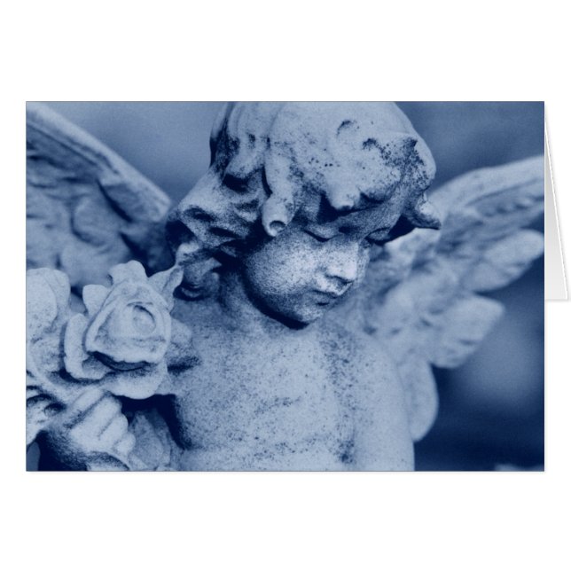 Min blå ängel hälsningskort (Framsidan Horizontal)