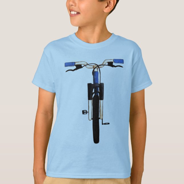 min blå cykel t shirt (Framsida)