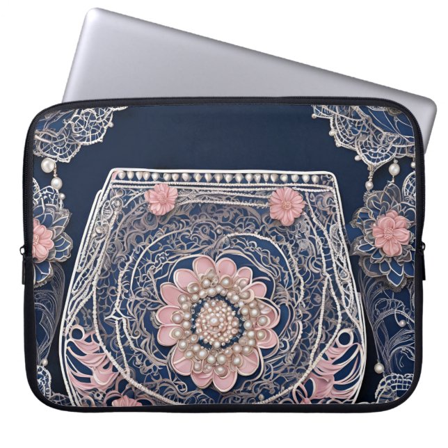 Min blå handtasche AI-konst  Laptop Fodral (Framsidan)