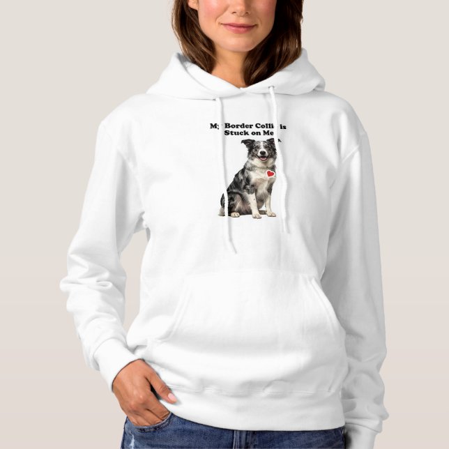 Min blå merle border collie fast hos mig t shirt (Framsida)