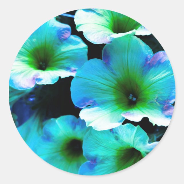 Min blå Petunia Runt Klistermärke (Framsida)