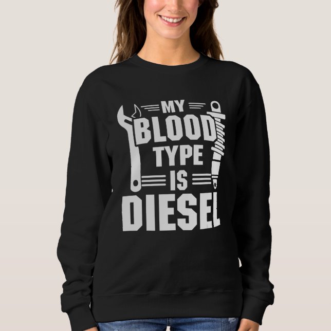 Min blodgrupp är dieselbilmekaniker t shirt (Framsida)