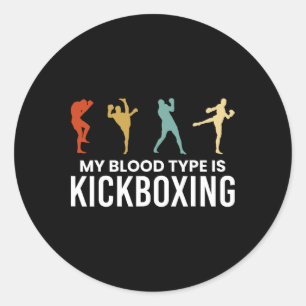 Min blodgrupp är kickboxning Kickboxer Runt Klistermärke