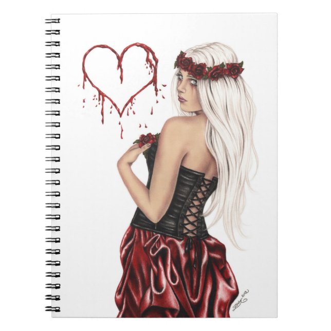 Min blodiga valentinanteckningsbok anteckningsbok med spiral (Framsidan)