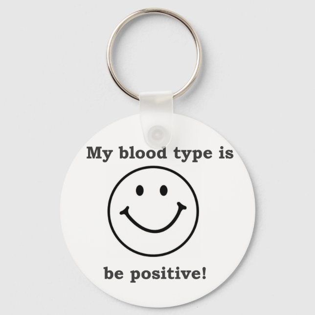 Min blodtyp är B+ Nyckelring (Framsida)