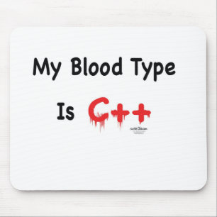 Min blodtyp är c++ musmatta