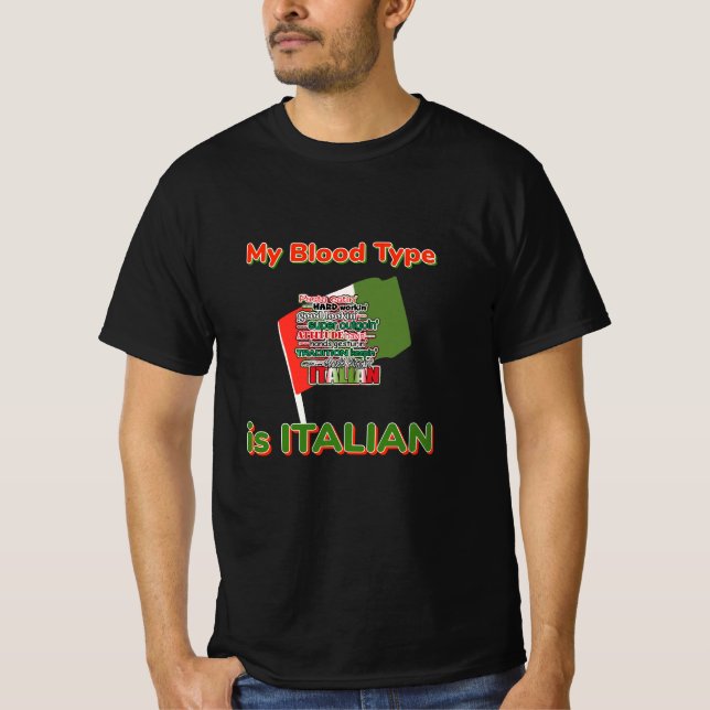 Min blodtyp är italienska t shirt (Framsida)