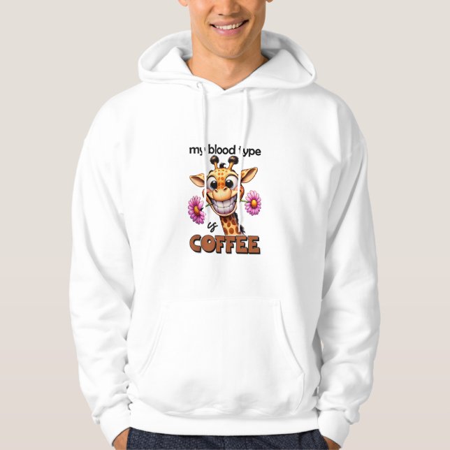 Min blodtyp är kaffe Spruch-kaffepodgrupp Hoodie (Framsida)