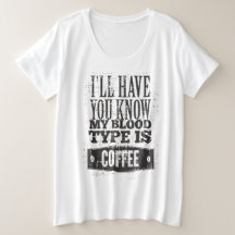Min blodtyp är kaffe, svart Grått T-Shirt