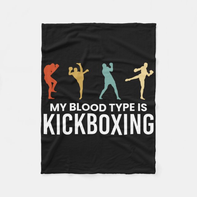 Min blodtyp är kickboxning kickboxare fleecefilt (Framsidan)