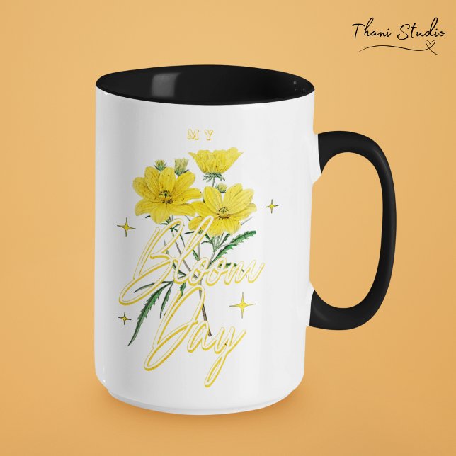 Min blommdag Personlig Namn Woman Inspirational Mugg (Skapare uppladdad)