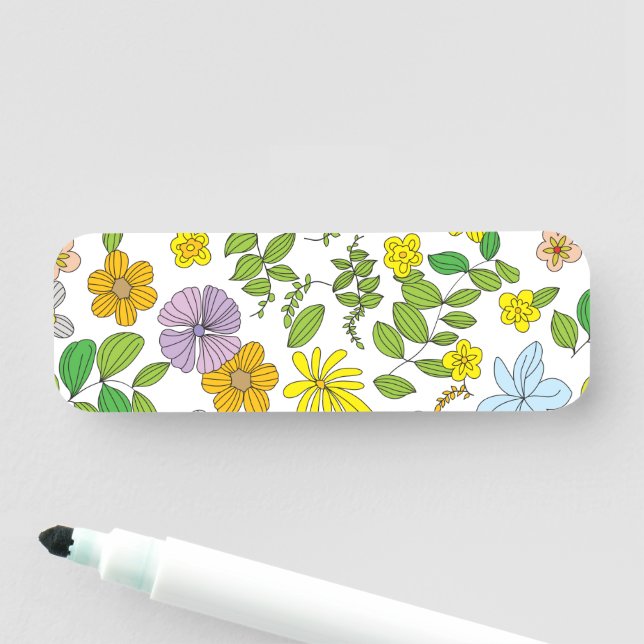 Min blomsterdesign namnbricka (På plats)