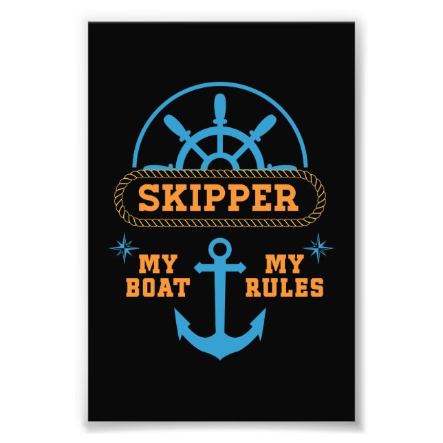 Min Boat My Regler-Frakt kapten Motto-offert Fototryck (Framsidan)
