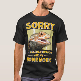 Min böjda Dragon Ate Min hemläxa Pogona School T Shirt