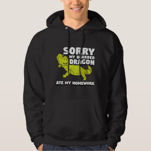 Min böjda drake Ate Min hemläxa Pogona Reptile Hoodie