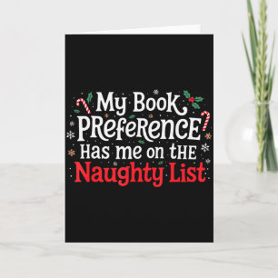 Min bokpreferens Naughty List Läsare Rolig Chri Kort