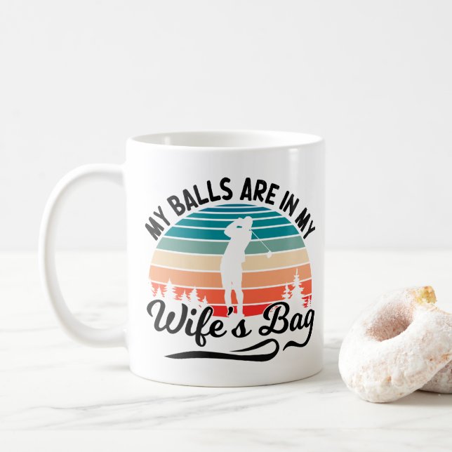 Min Bollar Är I Min Frus Väska Golfspelande Make Kaffemugg (Med munk)