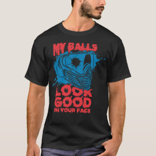Min Bollar tittar Bra på din Ansikte-fina Paintbal T Shirt