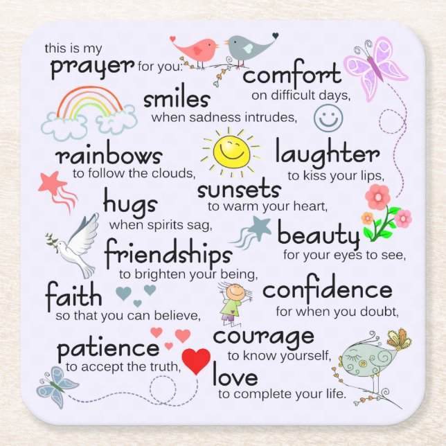 Min bön för dig underlägg papper kvadrat (Framsidan)