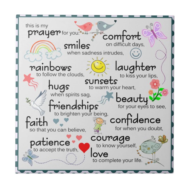 Min bön till dig kakelplatta (Framsidan)