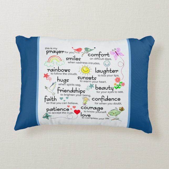 Min bön till dig| Klassiskt blått Prydnadskudde (Baksidan)