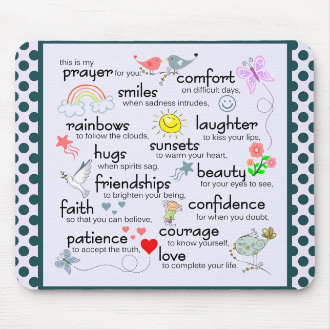 Min bön till dig musmatta (Framsidan)