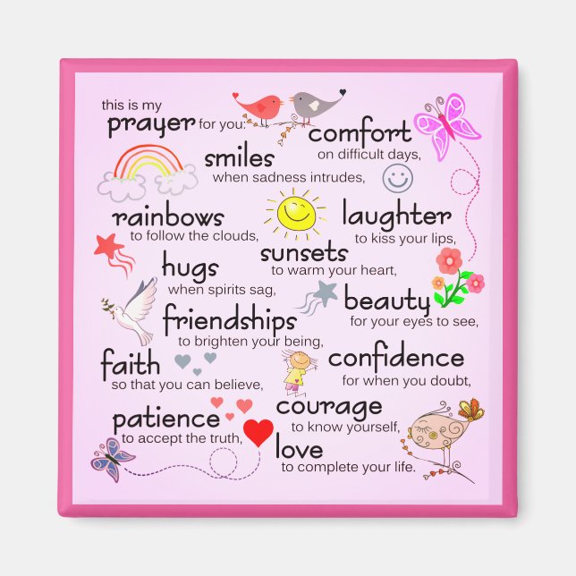 Min bön till dig | ROSA Magnet (Framsidan)